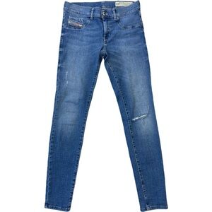 Diesel LIVIER 0839X Women’s Slim Skinny Stretch Blue Jeans W27 Light distressed